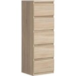 Commode CHELSEA 5 tiroirs - 41 8 x 42 2 x 128 1 - chêne sonoma