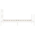 vidaXL Cadre de lit et tête de lit blanc 100x200 cm bois massif