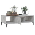 vidaXL Table basse gris béton 103 5x60x35 cm bois d'ingénierie