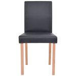 vidaXL Table et chaises 7 Pièces Cuir synthétique Chêne Noir