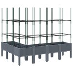 vidaXL Jardinière avec treillis gris 160x120x142 5 cm PP