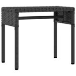 vidaXL Chaises longues lot de 2 avec auvents et table noir poly rotin