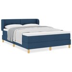 Lit Box Spring vidaXL avec Matelas Bleu 140x200 cm en Tissu
