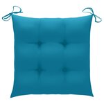 vidaXL Chaises de jardin lot de 2 avec coussins bleu clair Teck massif