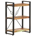 vidaXL Bibliothèque à 3 niveaux 60x30x80cm Bois de récupération massif