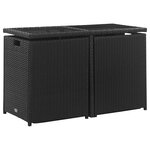 vidaXL Salon de jardin 3 Pièces avec coussins Résine tressée Noir