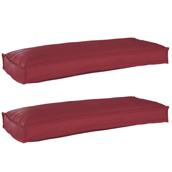 vidaXL Coussins de palette pour banc 2 Pièces Rouge vin 100x40x8 cm Tissu Oxford