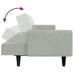 vidaXL Canapé-lit à 2 places avec repose-pied gris clair velours