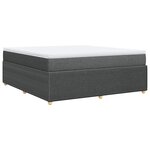 vidaXL Sommier à lattes de lit avec matelas Gris foncé 180x200cm Tissu