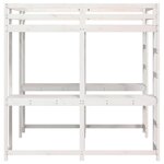 vidaXL Lit superposé et bureau et échelle 200x200cm bois de pin massif