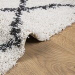 vidaXL Tapis shaggy à poils longs moderne crème et noir 160x160 cm