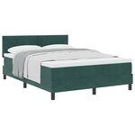 Lit à ressorts avec matelas vidaXL Vert foncé 140x190 cm Velours