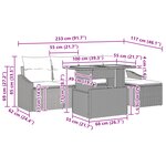 vidaXL Ensemble de salle à manger de jardin 6 pièces avec coussins Gris Poly Rattan Acacia