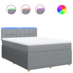 vidaXL Sommier à lattes de lit avec matelas Gris clair 160x200cm Tissu