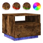 vidaXL Table basse avec lumières LED chêne fumé 50x49x40 cm