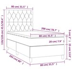 vidaXL Sommier à lattes de lit et matelas et LED Gris foncé 80x200 cm