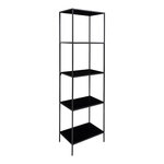 Étagère noire à 5 étages avec cadre noir 51 x 36 x 170 cm