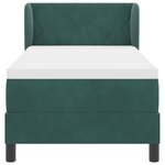 Lit à ressort vidaXL avec matelas vert foncé 80x200 cm en velours