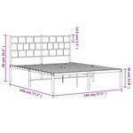 vidaXL Cadre de lit métal sans matelas avec tête de lit noir 140x190cm
