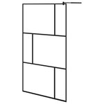 vidaXL Paroi de douche à l'italienne avec verre trempé Noir 115x195 cm