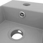 vidaXL Lavabo de salle de bain avec trop-plein Céramique Gris clair