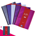 Protège-documents oxford le lutin pvc translucide a4 20 pochettes - 40 vues - couleurs assorties - lot de 5