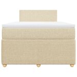 vidaXL Sommier à lattes de lit avec matelas Crème 120x200 cm Tissu