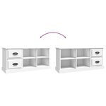 vidaXL Meuble TV blanc 102x35 5x47 5 cm bois d'ingénierie