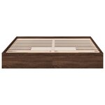 vidaXL Cadre de lit avec tiroirs chêne marron 200x200 cm