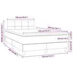 vidaXL Sommier à lattes de lit avec matelas LED Noir 120x200 cm Tissu