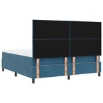 Lit Box Spring vidaXL avec Matelas & LED Bleu Foncé 180x200 cm Velours