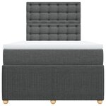 vidaXL Sommier à lattes de lit avec matelas Gris foncé 120x200cm Tissu
