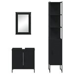 vidaXL Ensemble de meubles salle de bain 3 Pièces noir bois d'ingénierie