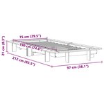 vidaXL Cadre de lit sans matelas 75x190 cm bois de pin massif