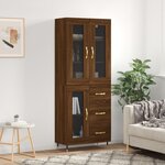 vidaXL Buffet haut Chêne marron 69 5x34x180 cm Bois d'ingénierie