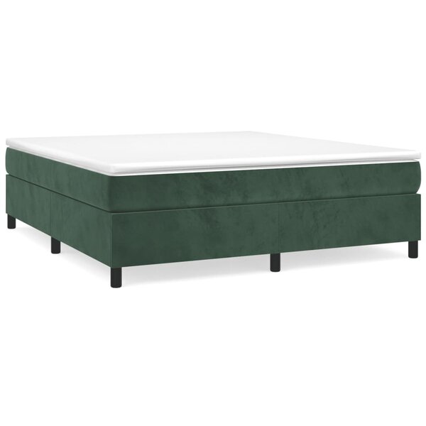 vidaXL Cadre de lit Vert foncé 160x200 cm Velours
