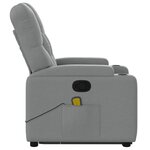 vidaXL Fauteuil de massage inclinable Gris clair Tissu