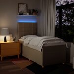 vidaXL Sommier à lattes de lit avec matelas Crème 90x200 cm Tissu