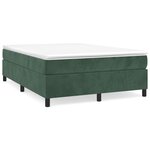 vidaXL Sommier à lattes de lit et matelas Vert foncé 140x190cm Velours