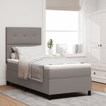 vidaXL Lit à ressorts avec matelas et lumière LED taupe 90x190 cm Tissu