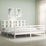 vidaXL Cadre de lit sans matelas blanc 200x200 cm bois massif