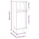 vidaXL Armoire de bain chêne fumé 30x30x100 cm bois d'ingénierie