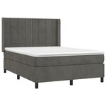 vidaXL Sommier à lattes de lit matelas et LED Gris foncé 140x190 cm