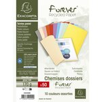 Paquet de 50 chemises Forever® 170 100  recyclées - 24x32cm - Couleurs assorties EXACOMPTA