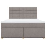 vidaXL Sommier à lattes de lit avec matelas Taupe 180x200 cm Tissu