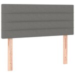 vidaXL Tête de lit à LED Gris foncé 100x5x78/88 cm Tissu