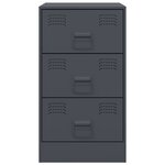 vidaXL Table de chevet anthracite 34 5x39x62 cm acier