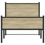 vidaXL Cadre de lit en métal sans matelas chêne sonoma 75x190 cm