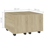 vidaXL Table basse chêne sonoma 60x60x38 cm bois d'ingénierie