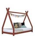 Lit tipi enfant NAKANA 140 x 200 rouge brique